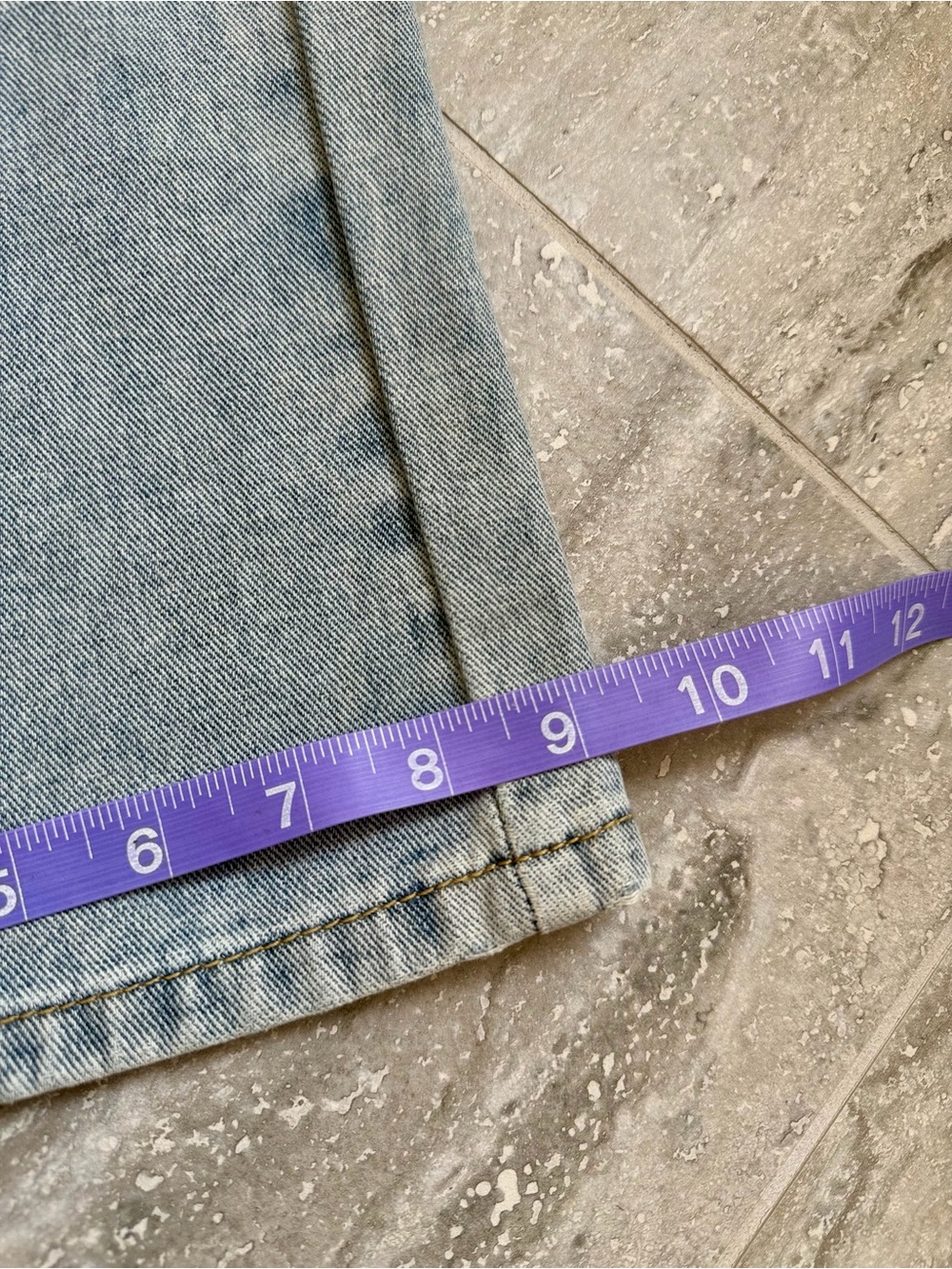 Cider Patchwork Distressed Straight Leg Jeans Light Wash High Rise Size M - Picture 12 of 12